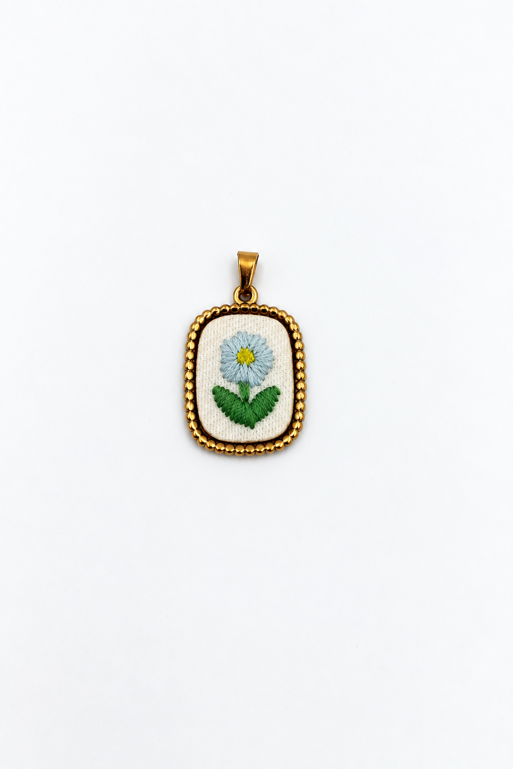 CHARM RICAMO FIORE CELESTE