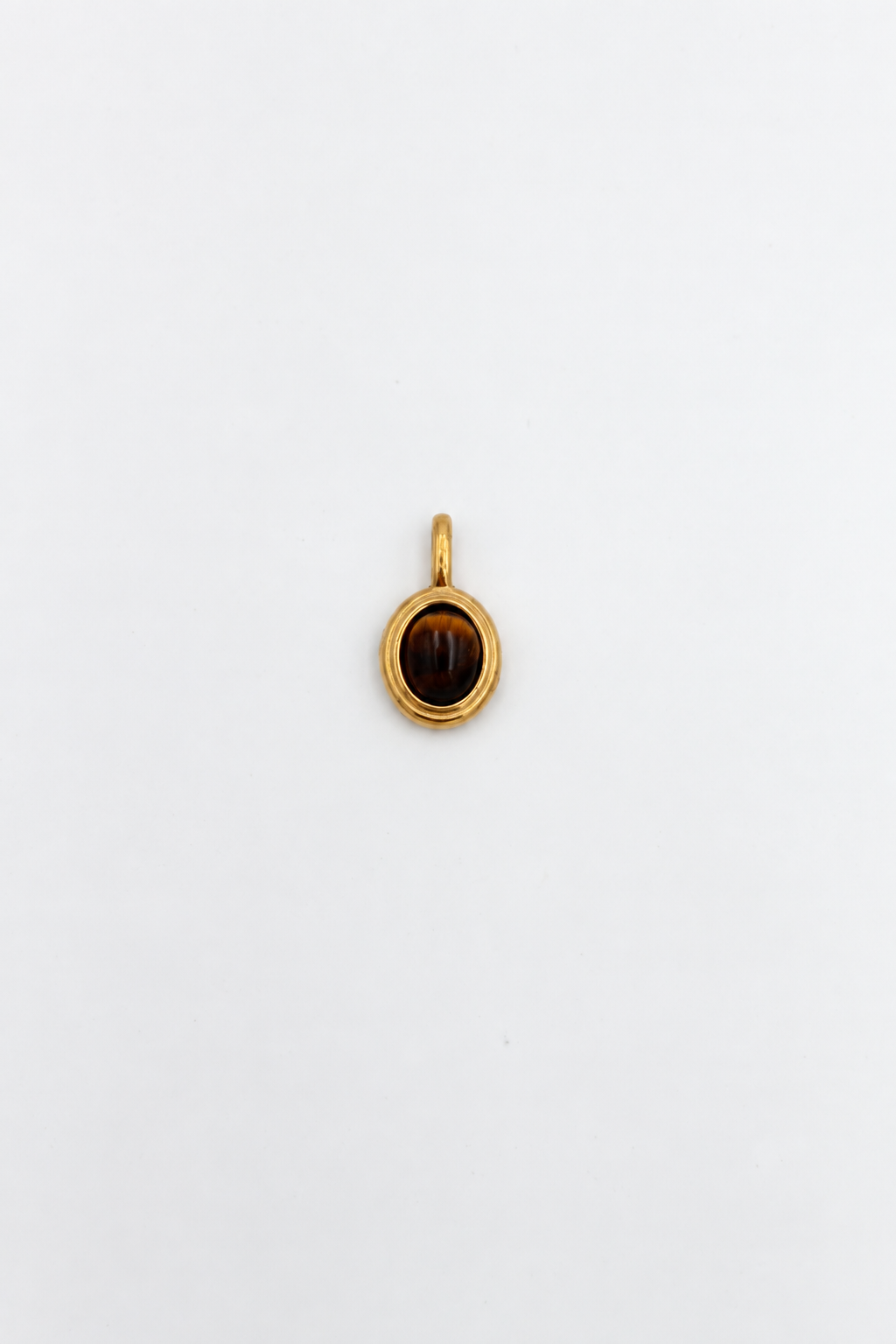 CHARM OVALE CON PIETRA OCCHIO DI TIGRE